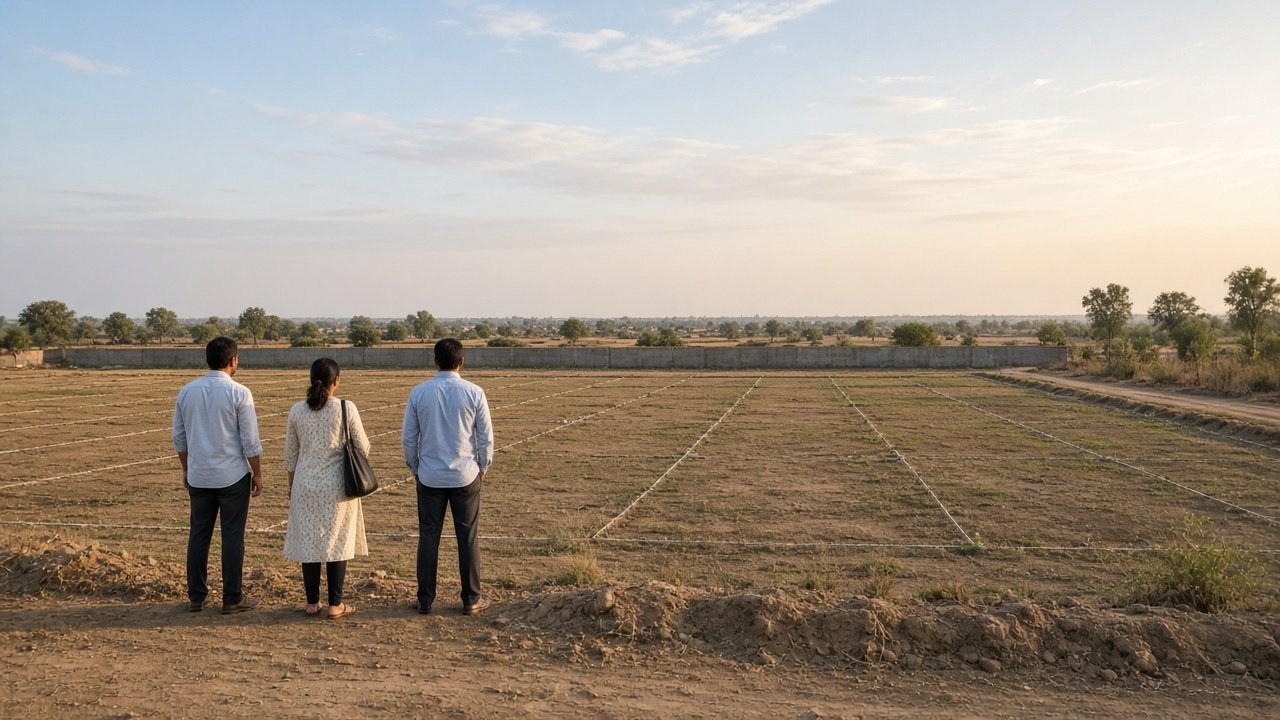 A site visit at the edge of marked plots